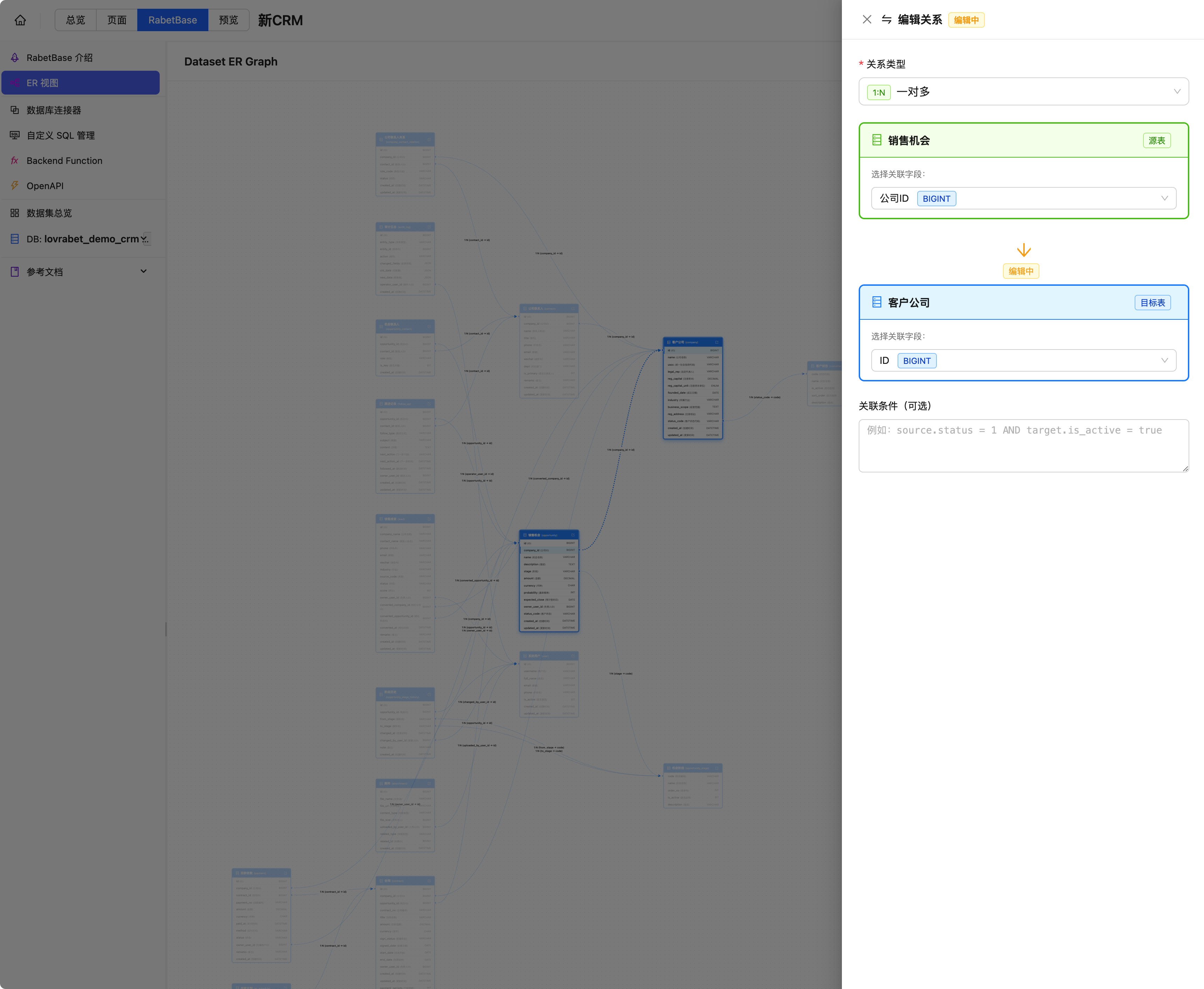 ER Diagram Configuration Interface